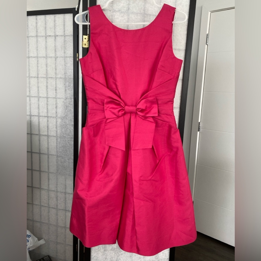 Kate Spade New York Jillian Bow Dress Pink size 4 silk/cotton